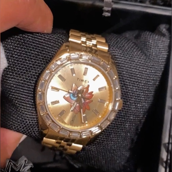 Jacquie Aiche x Timex 
Legacy Gold Sunray Flower Tribe Eye Watch